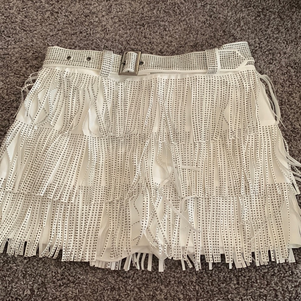 White bling fringe outfit set! Perfect for bachelorette